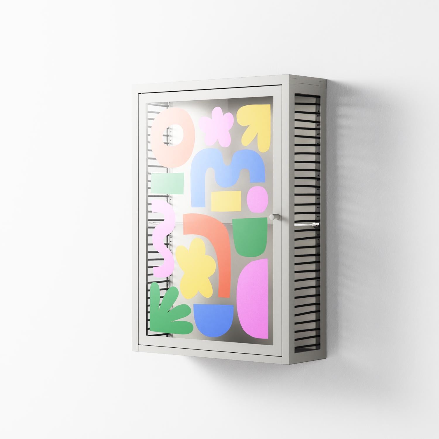 Fun Shapes - Wall Cabinet - Sandra Hutter - Chalk - Overlay Glass
