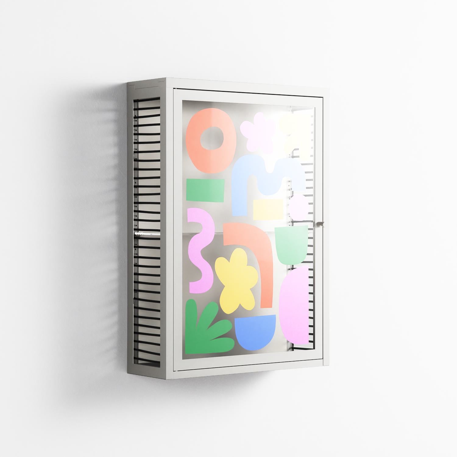 Fun Shapes - Wall Cabinet - Sandra Hutter - Chalk - Overlay Glass
