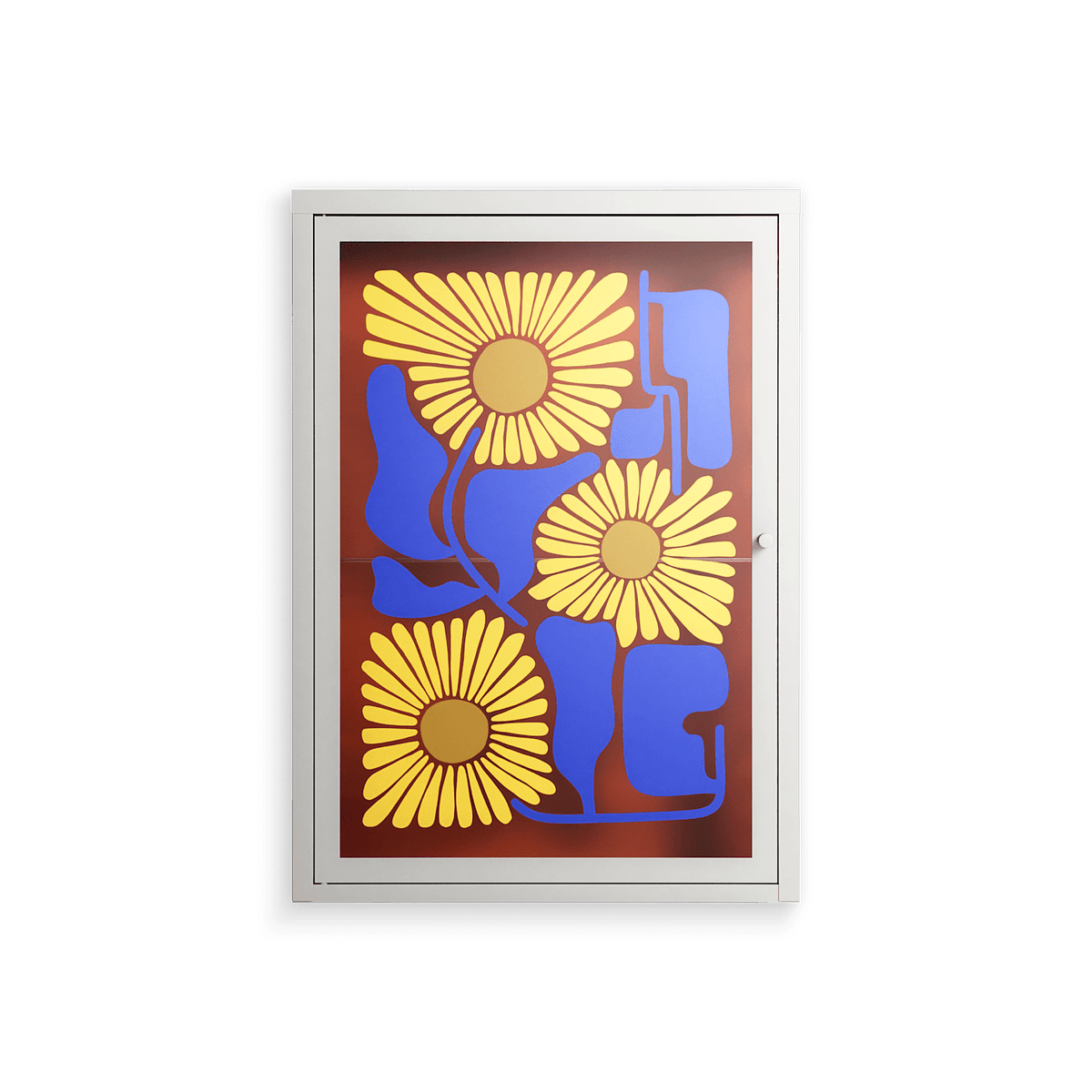 Sunflowers - Wall Cabinet - Sandra Hutter - Chalk - Overlay Glass
