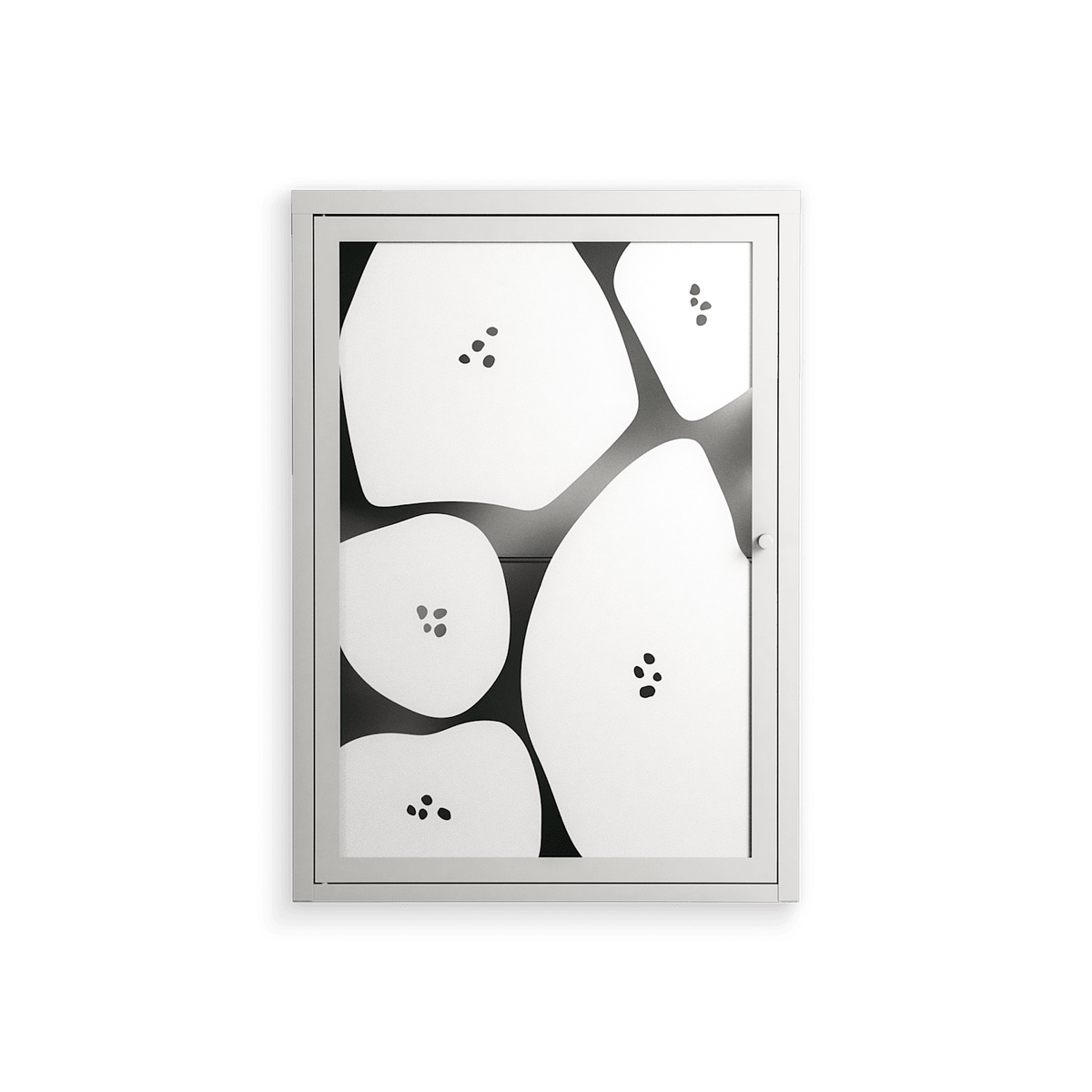 Stones - Wall Cabinet - Magdalena Marchocka - Chalk - Overlay Glass