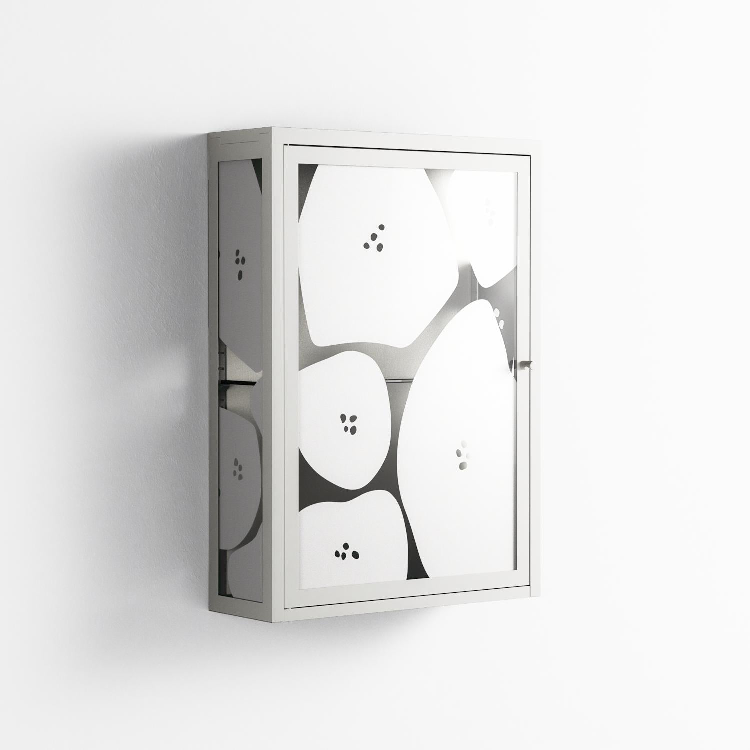 Stones - Wall Cabinet - Magdalena Marchocka - Chalk - Overlay Glass