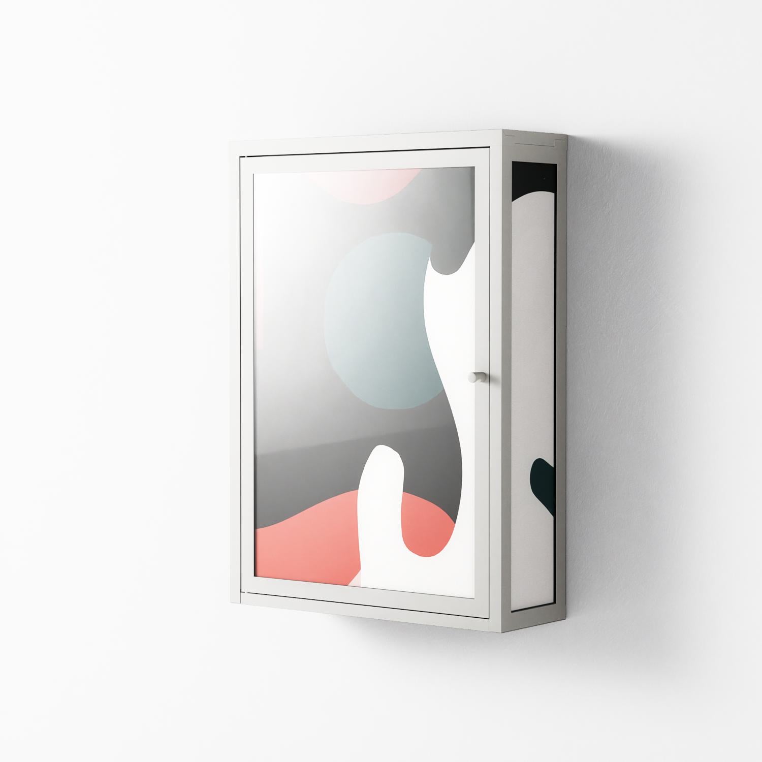 Plume - Wall Cabinet - Rikki Hewitt - Chalk - Overlay Glass