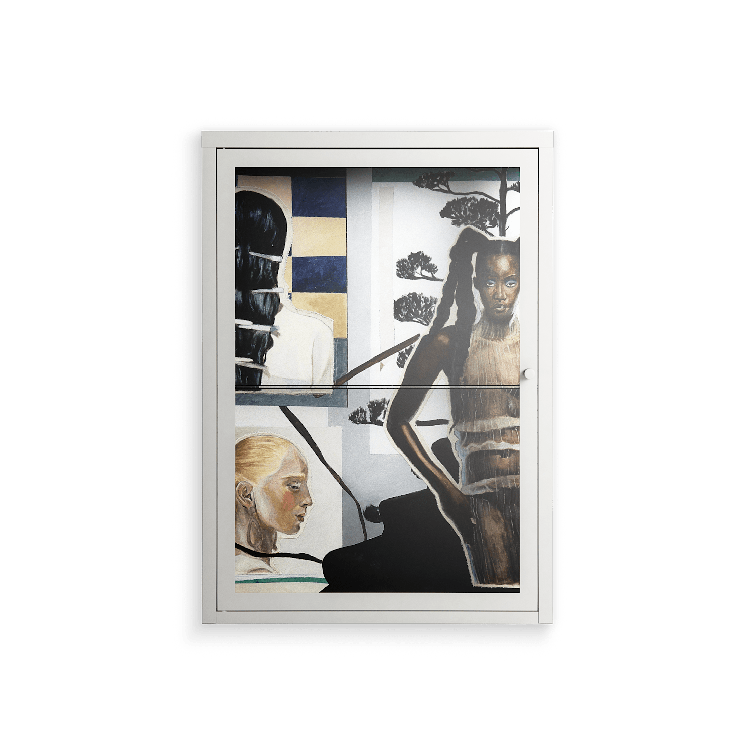 Dreaming With Open Eyes - Wall Cabinet - Sophie Goudman-Peachey - Chalk - Clear glass