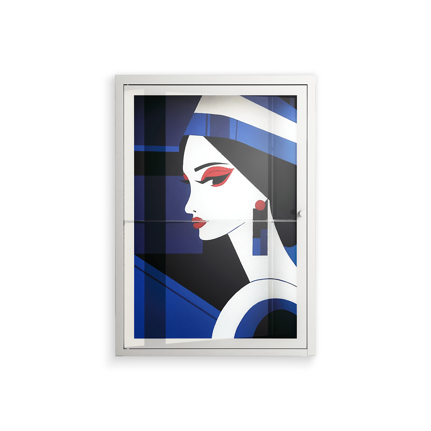 Beyond The Veil Of Consciousness - Wall Cabinet - Mathilda Kienast - Chalk - Clear glass