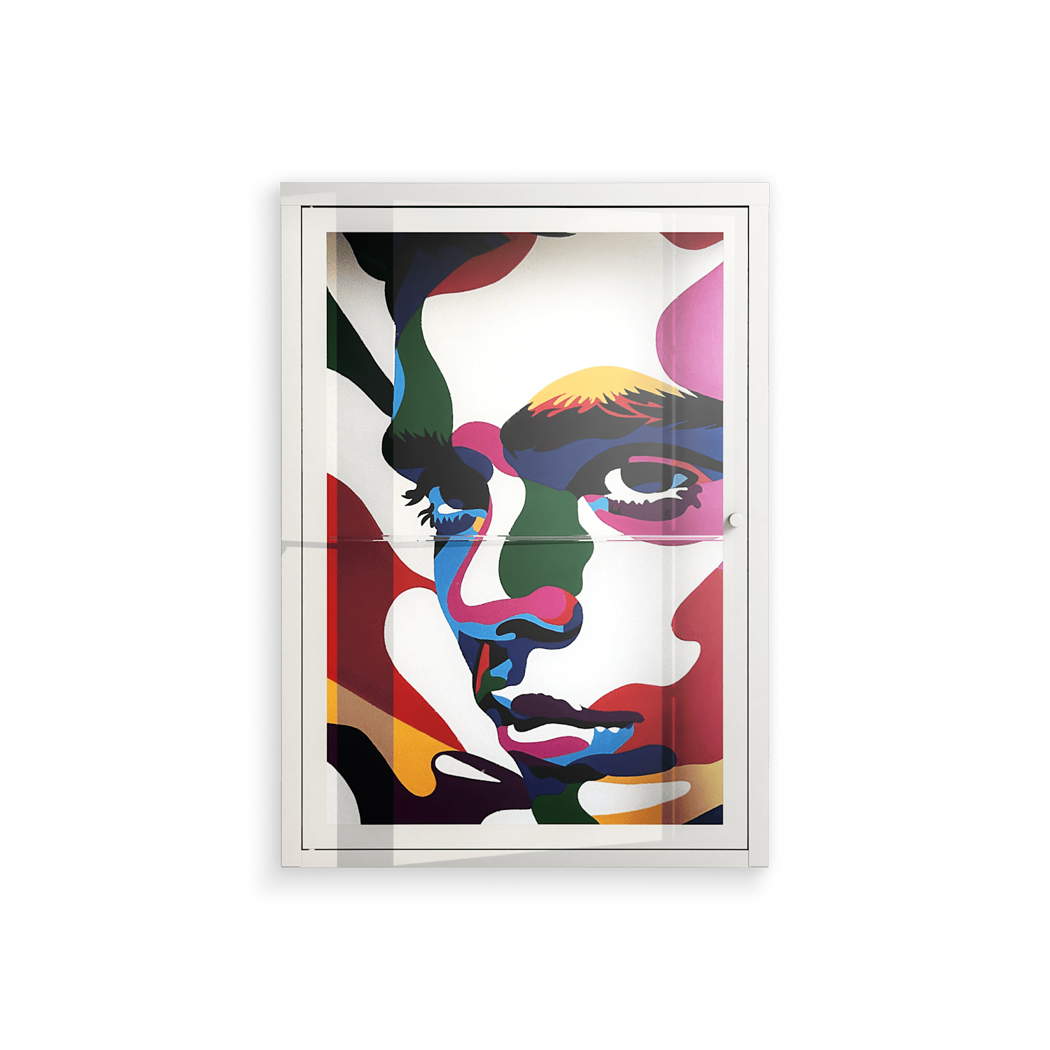 Fragments Of A Painted Souls - Wall Cabinet - Mathilda Kienast - Chalk - Clear glass