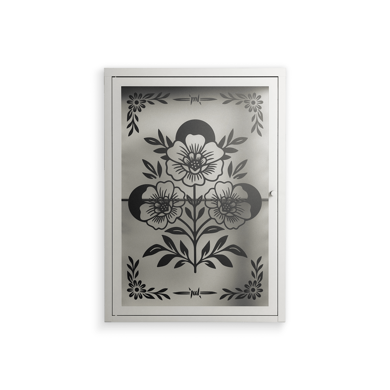 Barbed Bloom - Wall Cabinet - Daphna Sebbane - Chalk - Overlay Glass