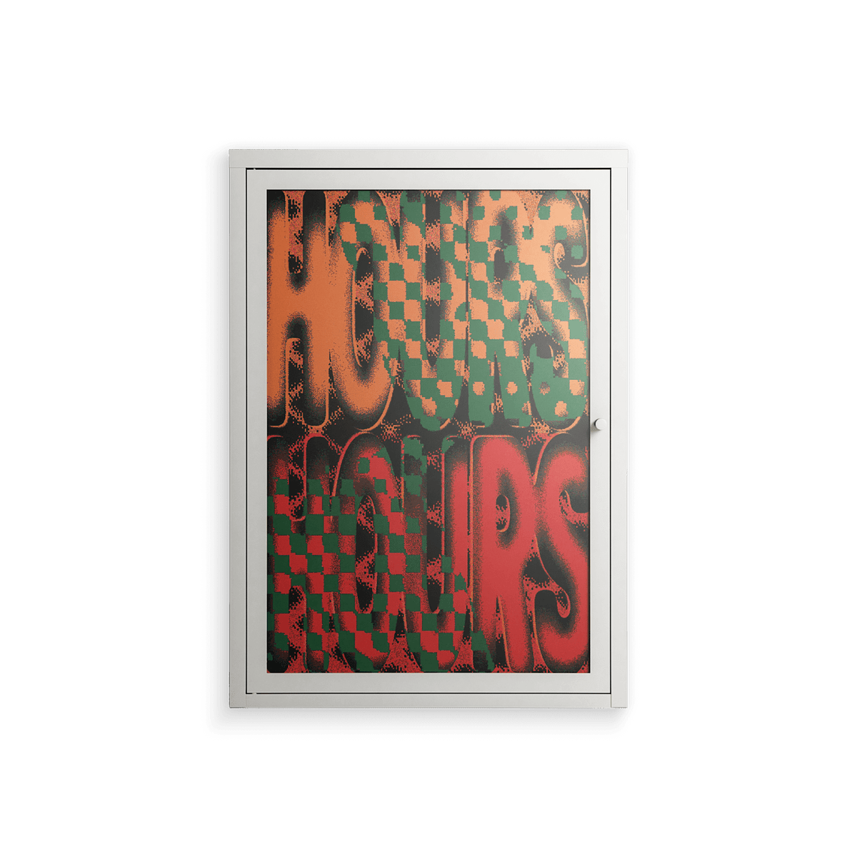 Hours - Wall Cabinet - Oluwaseyi Samuel Adebayo - Chalk - Overlay Glass