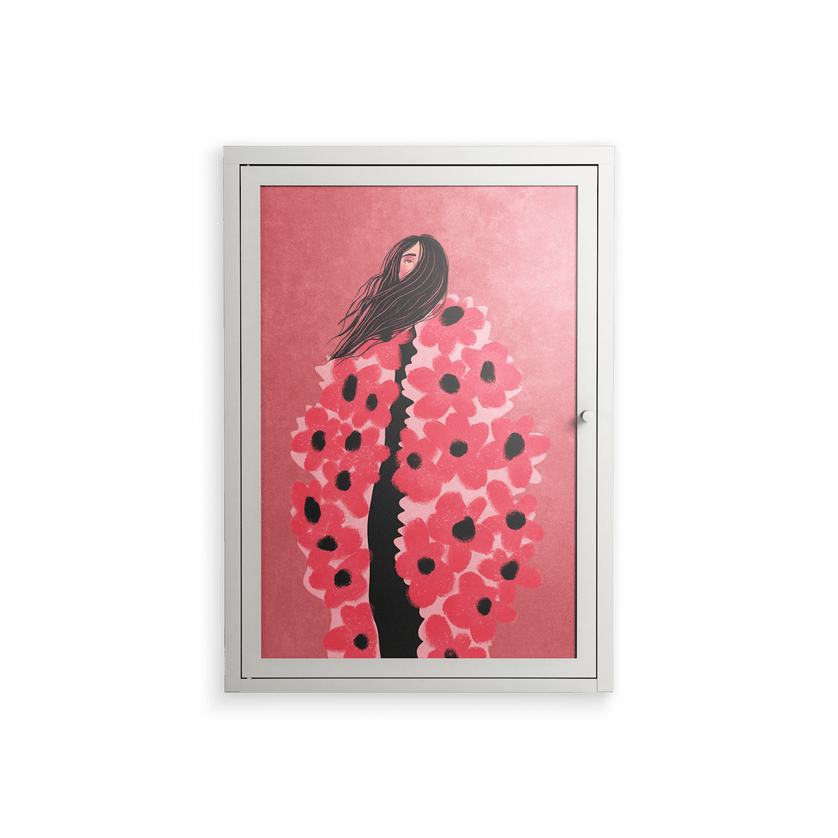 Covered in Flowers - Wall Cabinet - Raissa Oltmanns - Chalk - Overlay Glass