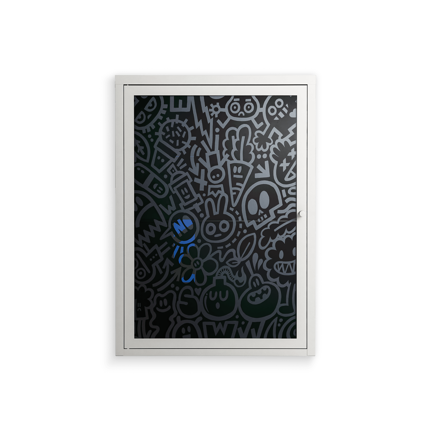Thick Lines Good Times - Wall Cabinet - Craig Watkins - Chalk - Overlay Glass