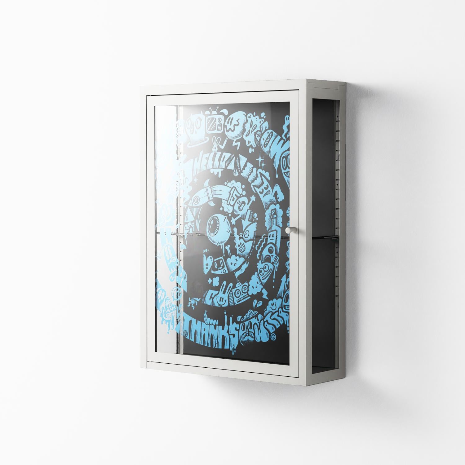 The Circles Of My Mind - Wall Cabinet - Craig Watkins - Chalk - Overlay Glass