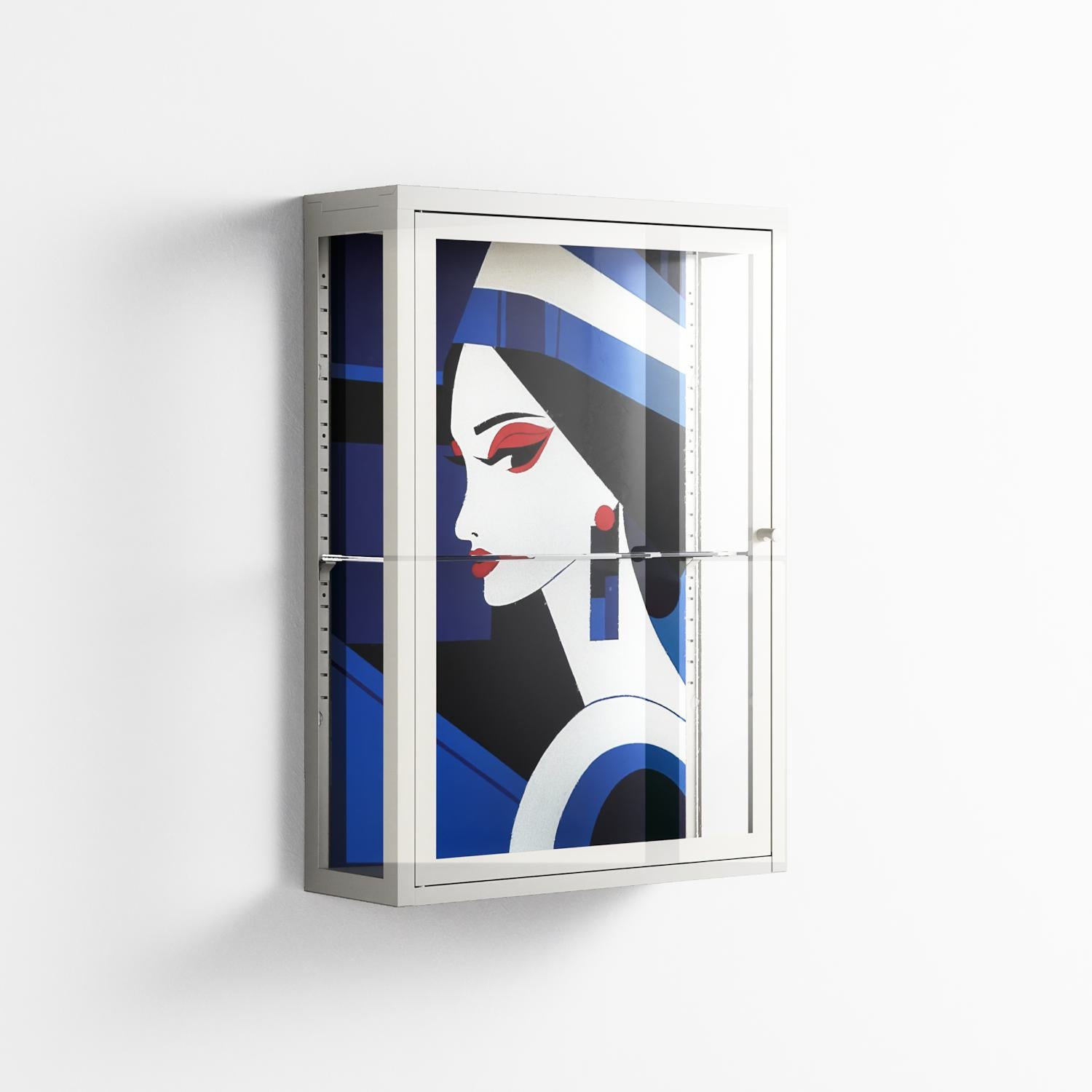 Beyond The Veil Of Consciousness - Wall Cabinet - Mathilda Kienast - Chalk - Clear glass