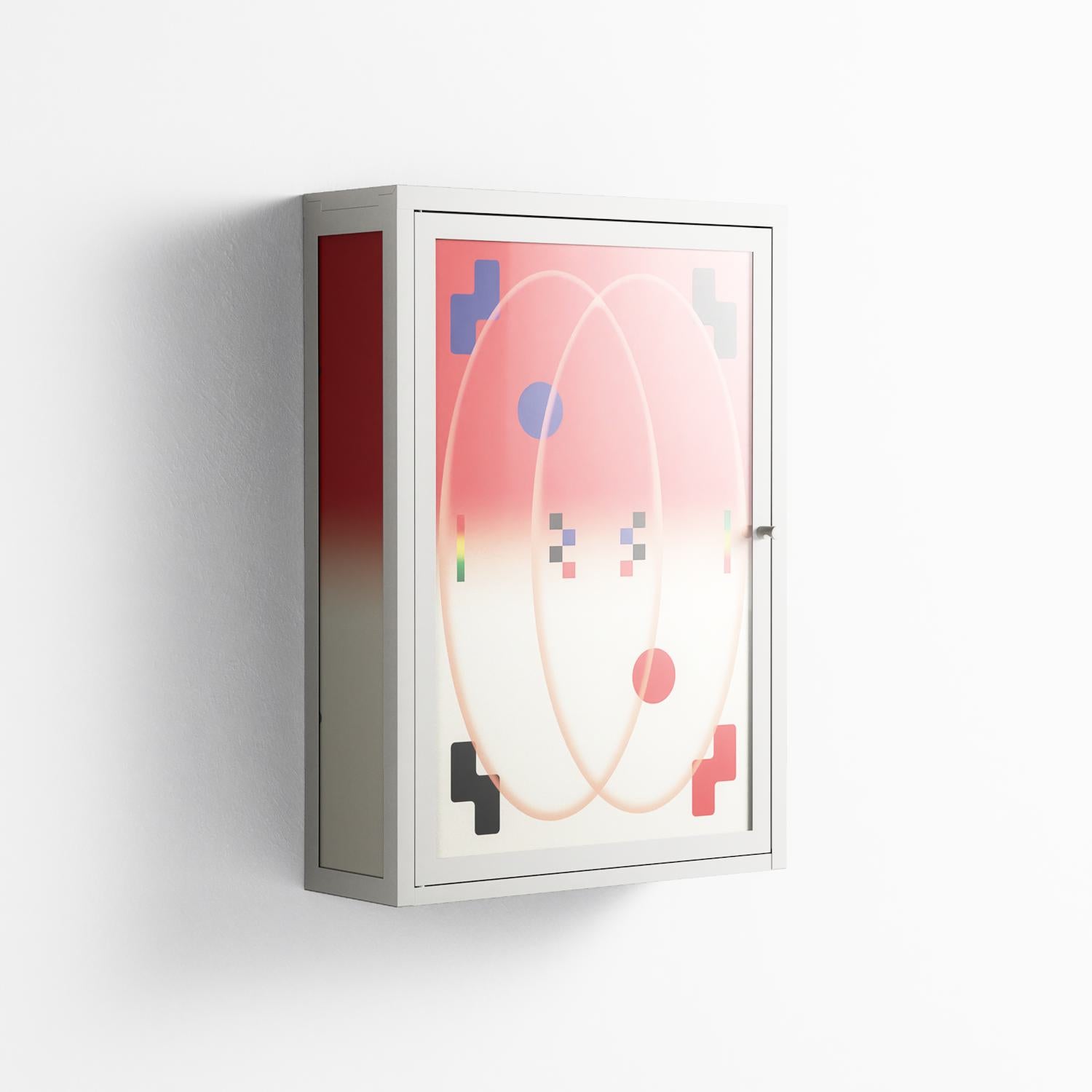 Parallel Mirage - Wall Cabinet - Oluwaseyi Samuel Adebayo  - Chalk - Overlay Glass