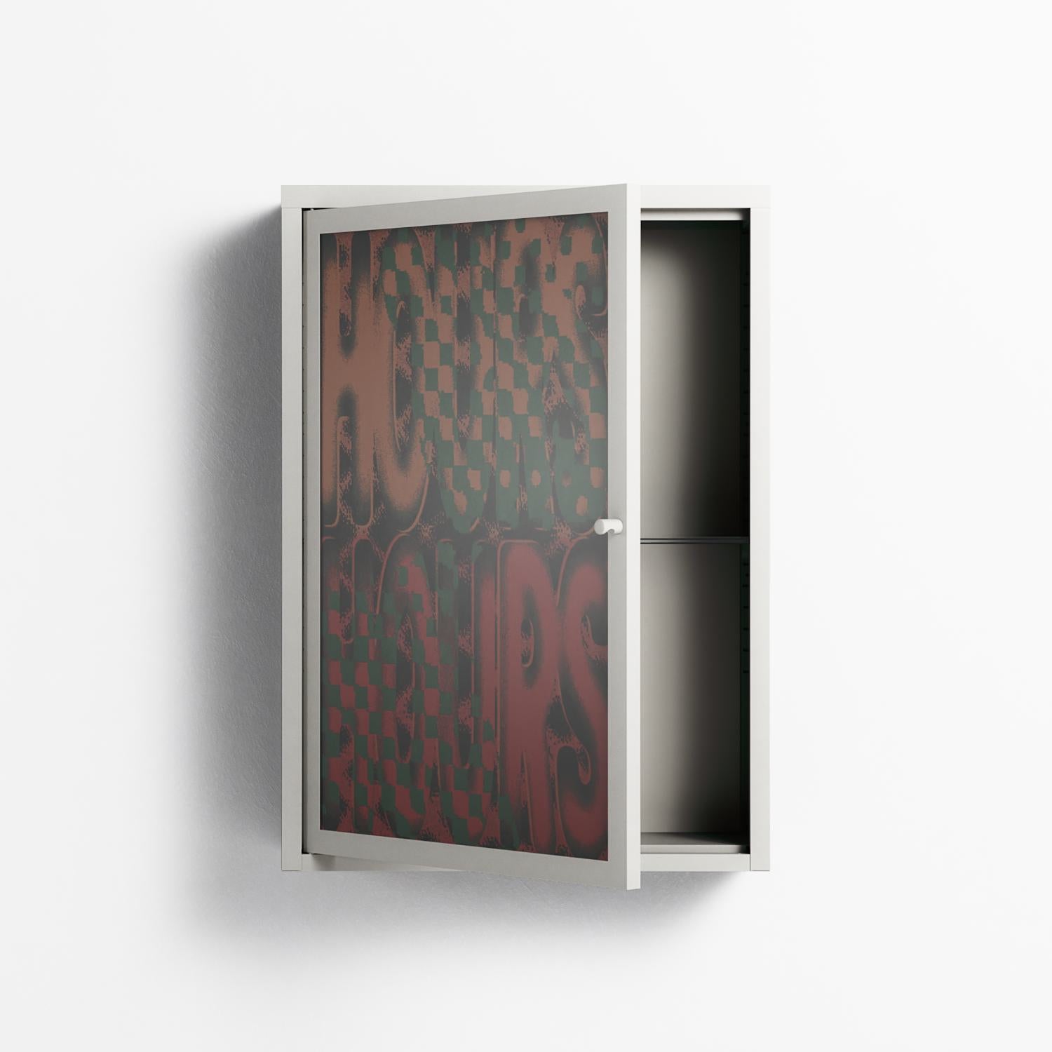 Hours - Wall Cabinet - Oluwaseyi Samuel Adebayo - Chalk - Overlay Glass
