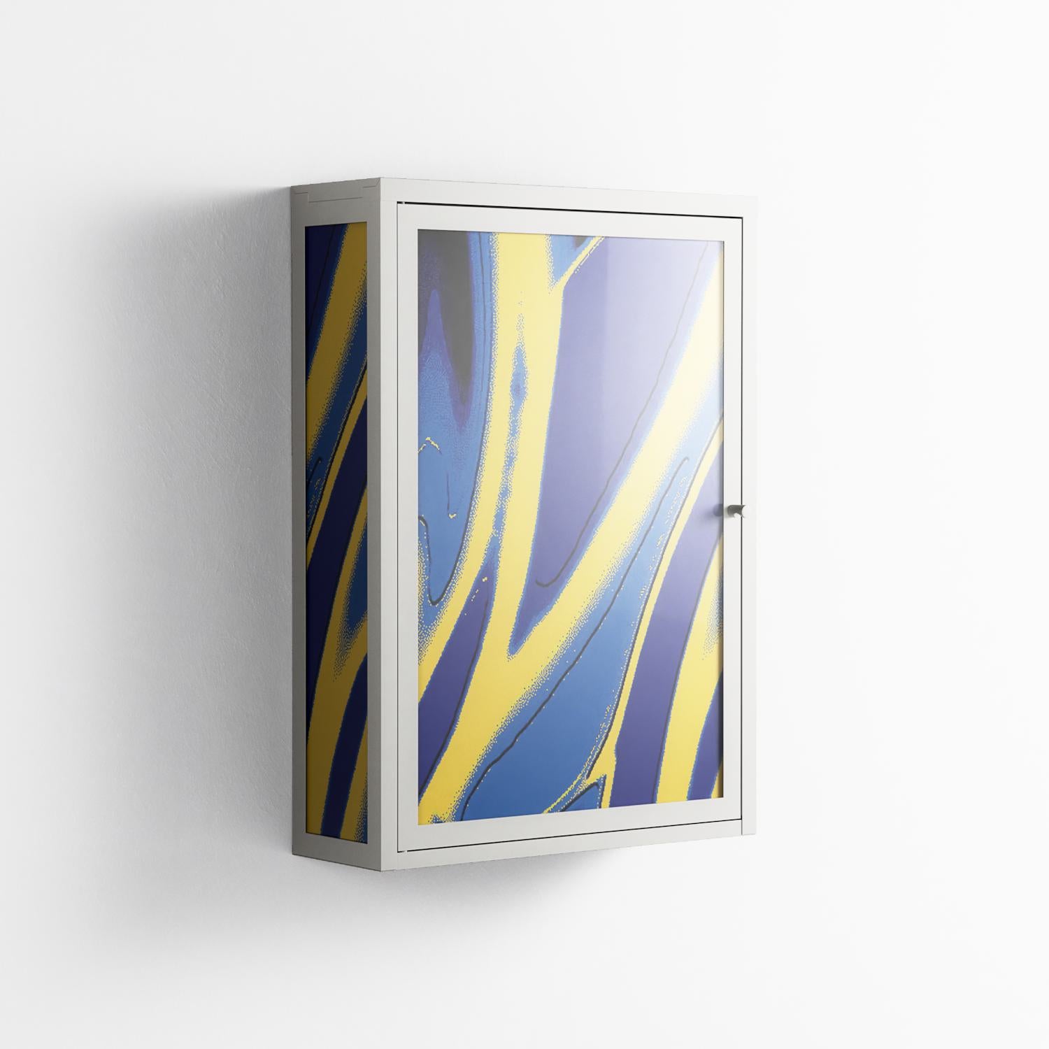 Blue Gale - Wall Cabinet - Oluwaseyi Samuel Adebayo - Chalk - Overlay Glass
