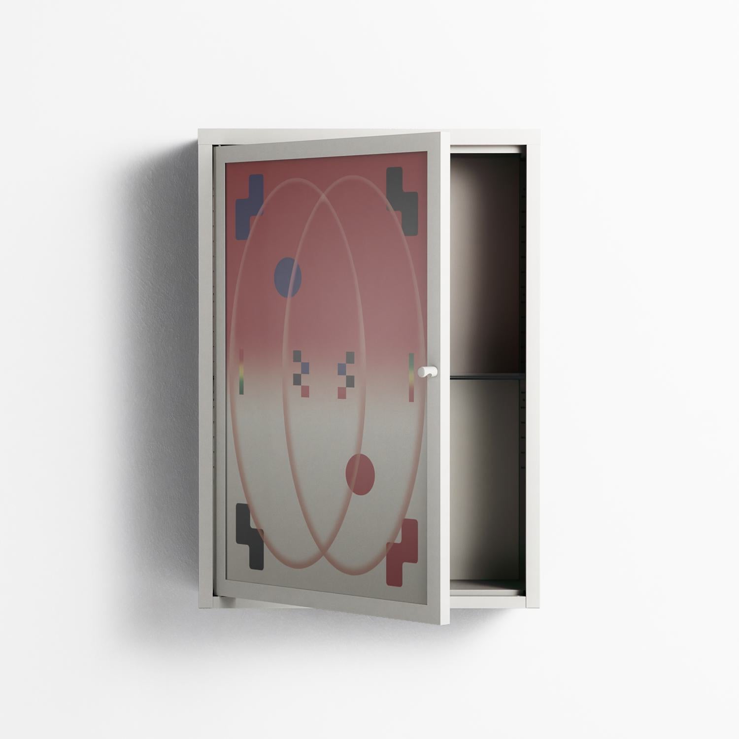Parallel Mirage - Wall Cabinet - Oluwaseyi Samuel Adebayo  - Chalk - Overlay Glass