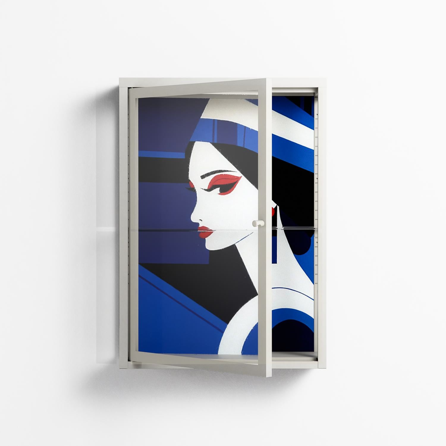 Beyond The Veil Of Consciousness - Wall Cabinet - Mathilda Kienast - Chalk - Clear glass