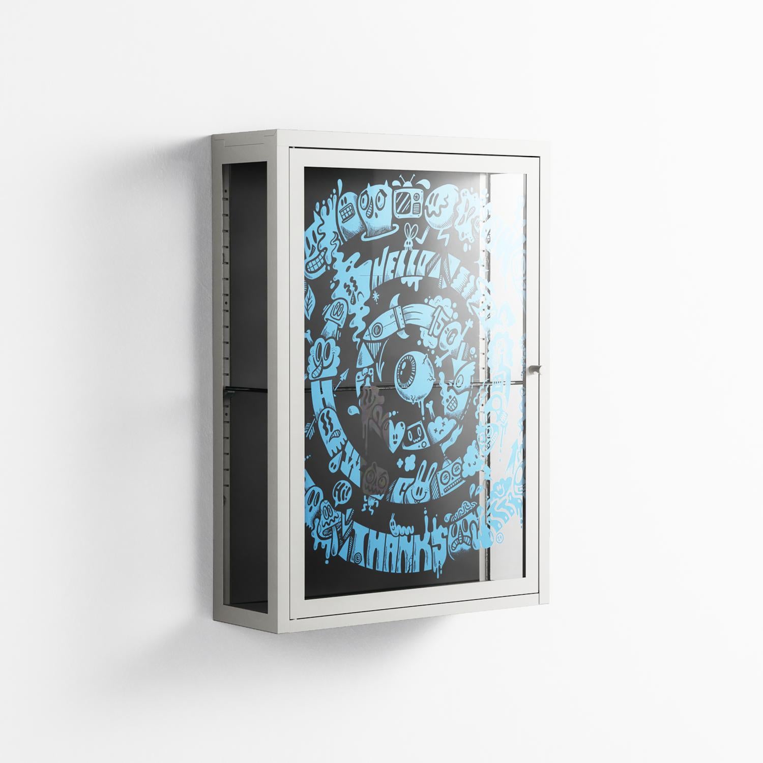 The Circles Of My Mind - Wall Cabinet - Craig Watkins - Chalk - Overlay Glass