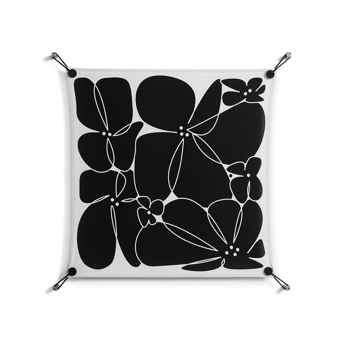 Black Flowers - Work On Wall - Konrad Blaszczyk - Black - 70 x 70 cm