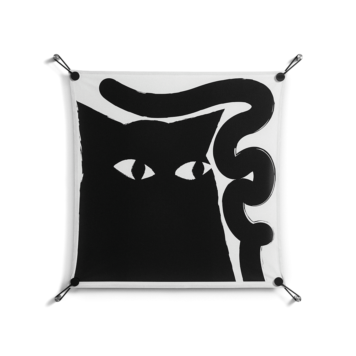 Black Cat - Work On Wall - Konrad Blaszczyk - Black - 70 x 70 cm