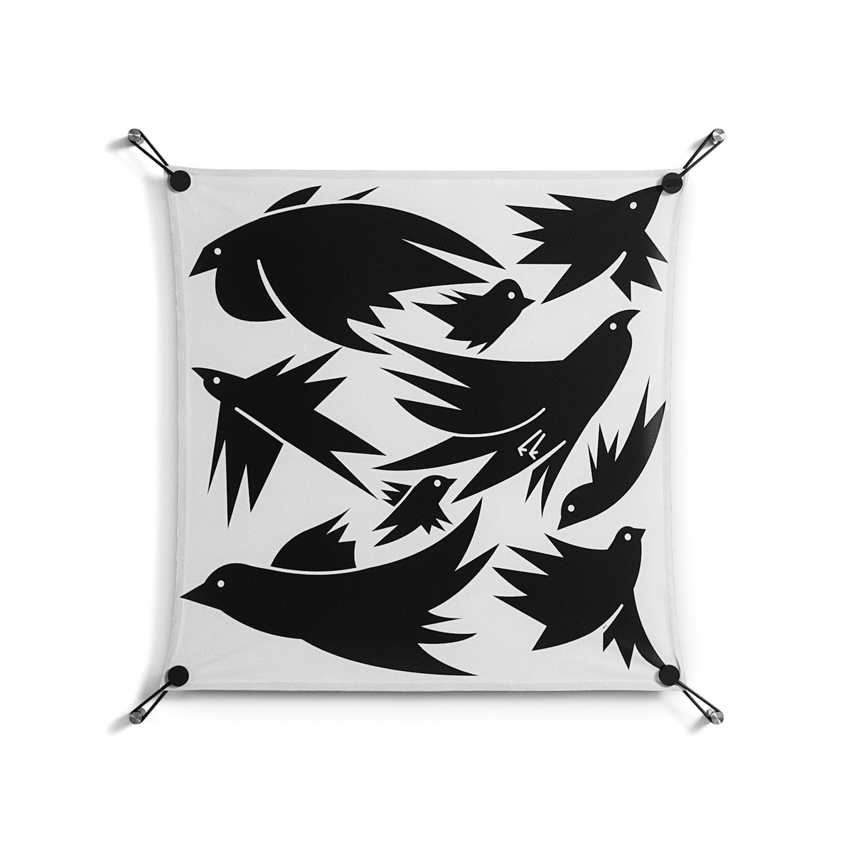Black Birds - Work On Wall - Konrad Blaszczyk - Black - 70 x 70 cm
