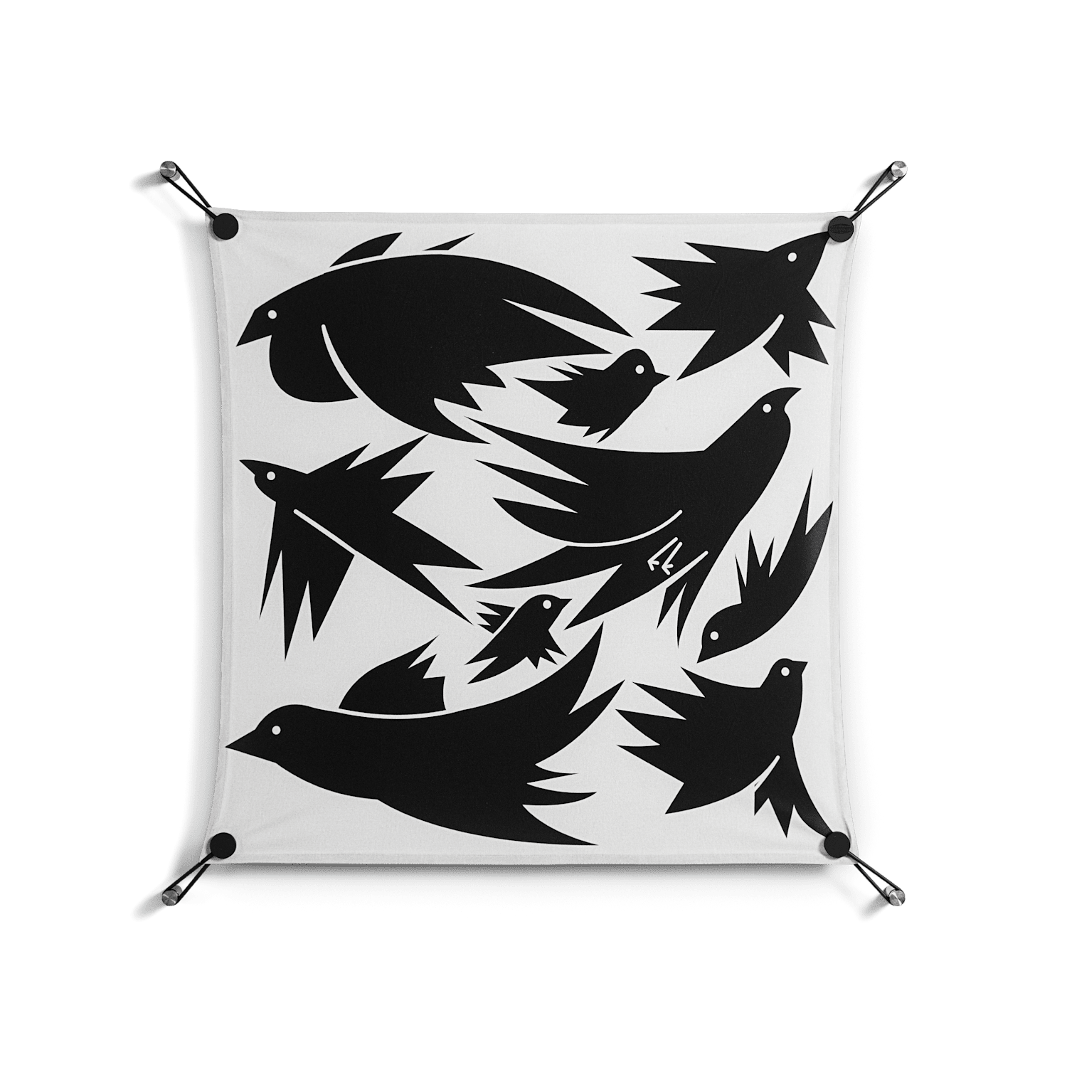 Black Birds - Work On Wall - Konrad Blaszczyk - Black - 70 x 70 cm