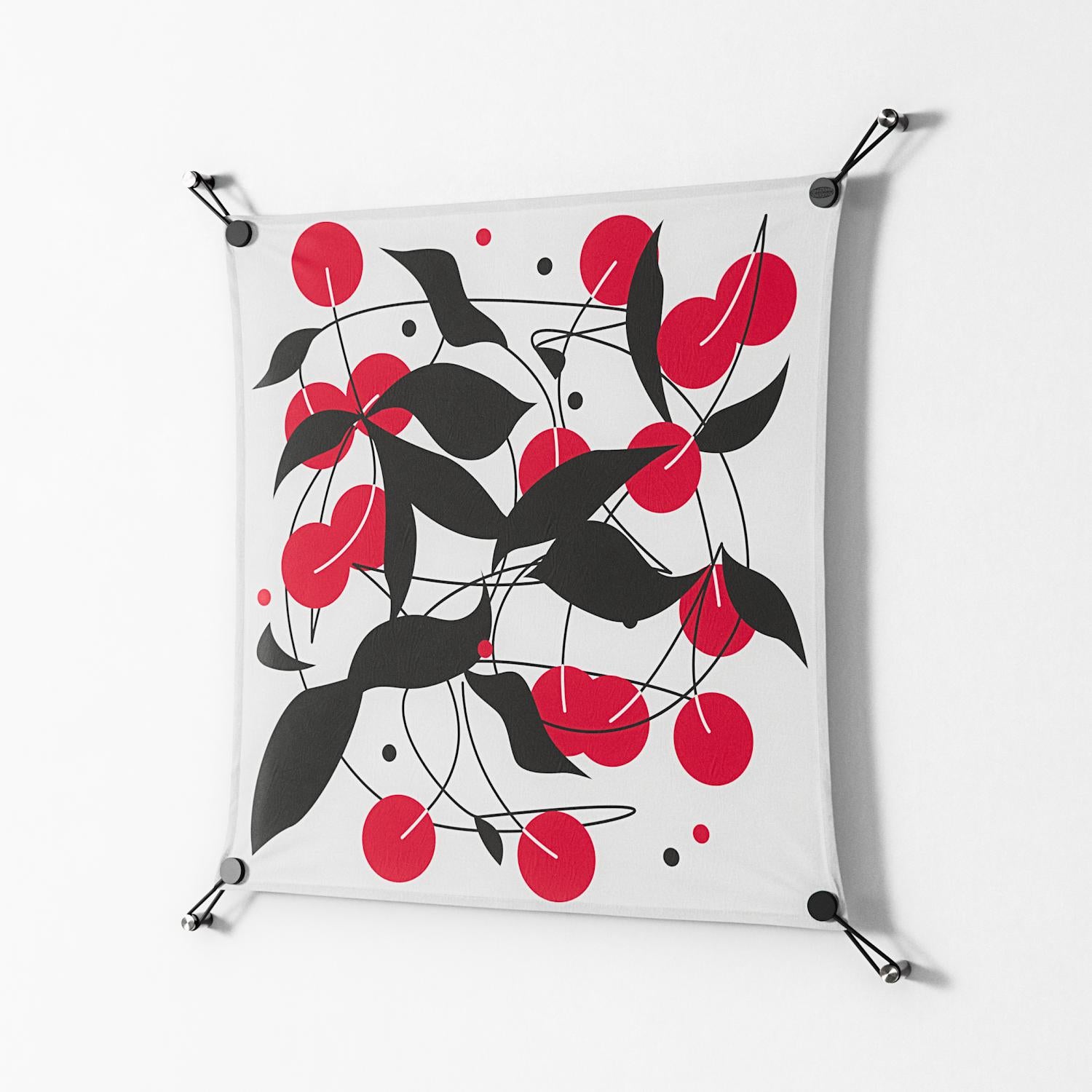 Cherry - Work On Wall - Konrad Blaszczyk - Black - 70 x 70 cm