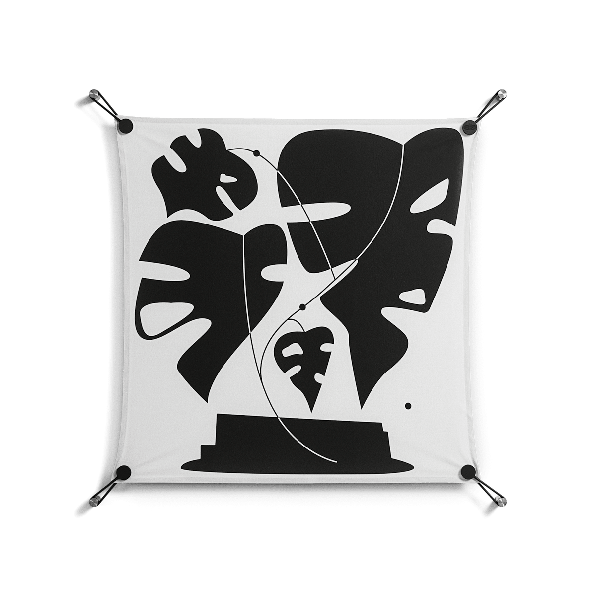 Monstera - Work On Wall - Konrad Blaszczyk - Black - 70 x 70 cm