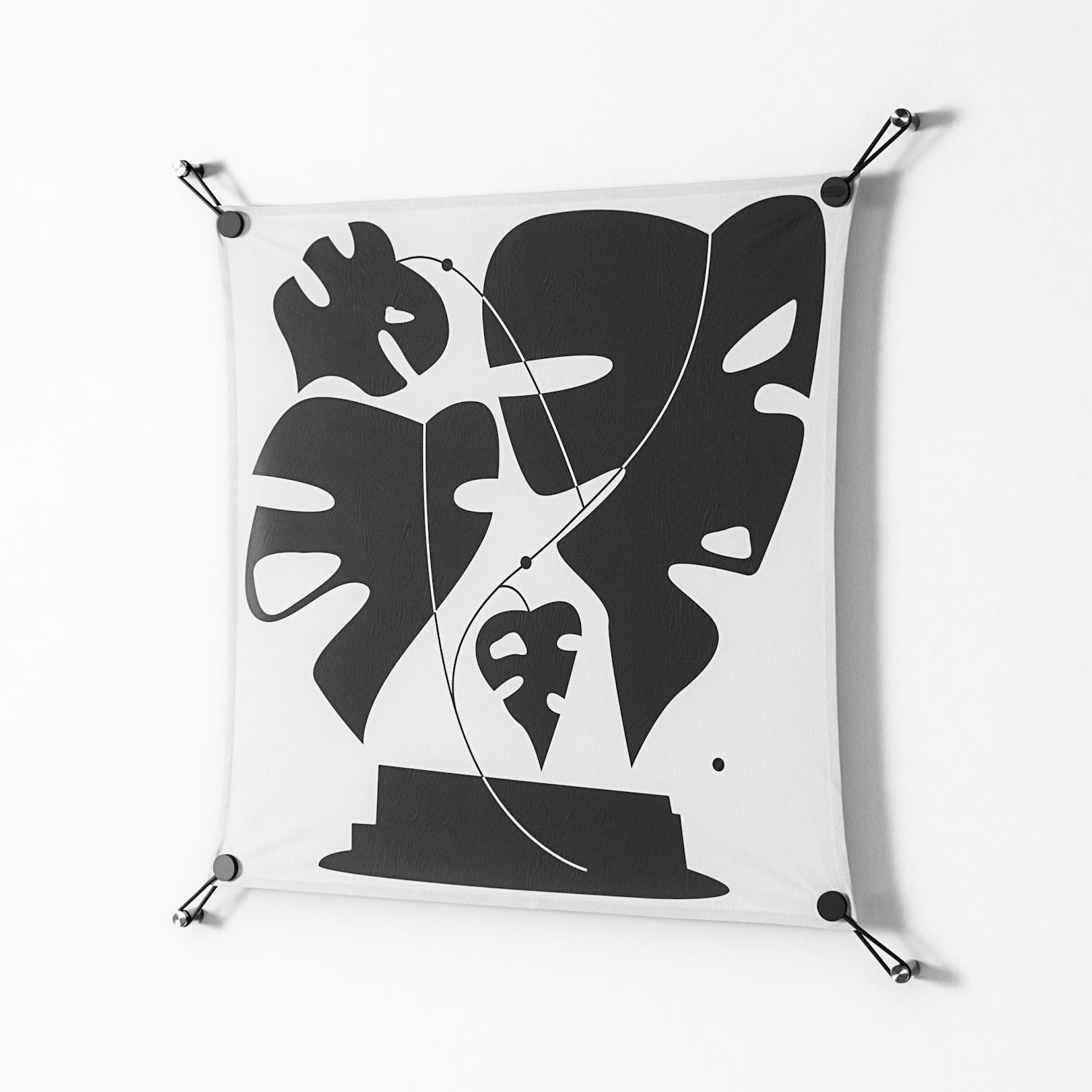 Monstera - Work On Wall - Konrad Blaszczyk - Black - 70 x 70 cm