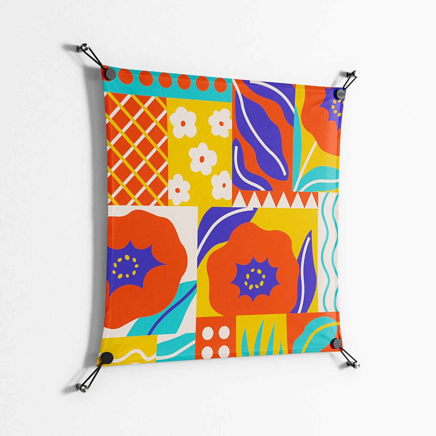 Flower A - Work On Wall - Heather Zhou - Black - 70 x 70 cm