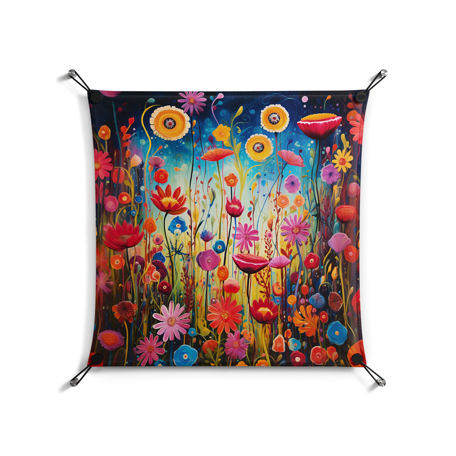 Greatful Meadow - Work On Wall - Nur Rydberg - Black - 70 x 70 cm