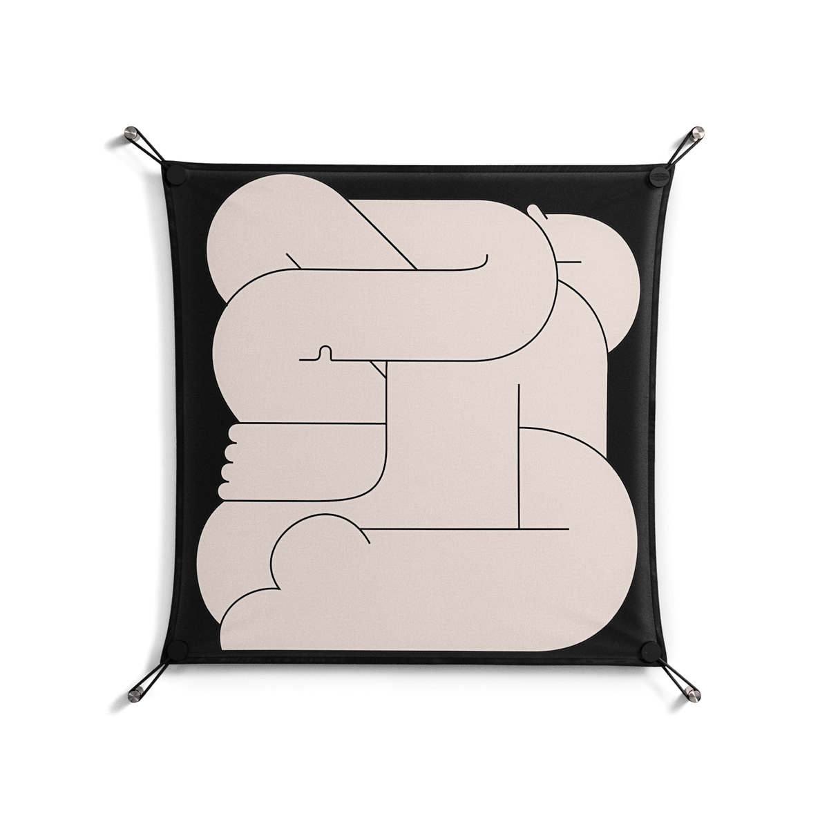 Hug 1 - Work On Wall - Andrea Devia-Nuño - Black - 70 x 70 cm