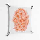 Orange Flowers 1 - Work On Wall - Katie O’Shea - Black - 70 x 70 cm
