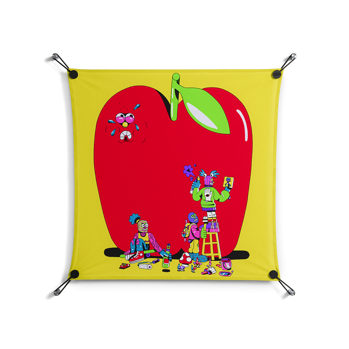 Punkgirls - Work On Wall - Cezar Berje - Black - 70 x 70 cm