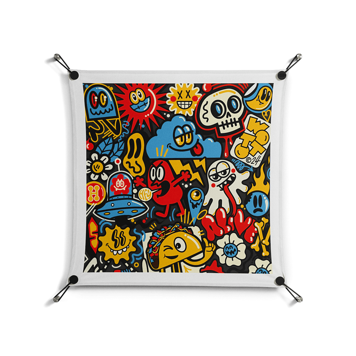 Vector Hell - Work On Wall - Craig Watkins - Black - 70 x 70 cm