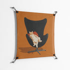 Cat in Chair B - Work On Wall - Kristin Eriksson - Black - 70 x 70 cm