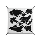 Black Birds - Work On Wall - Konrad Blaszczyk - Black - 90 x 90 cm