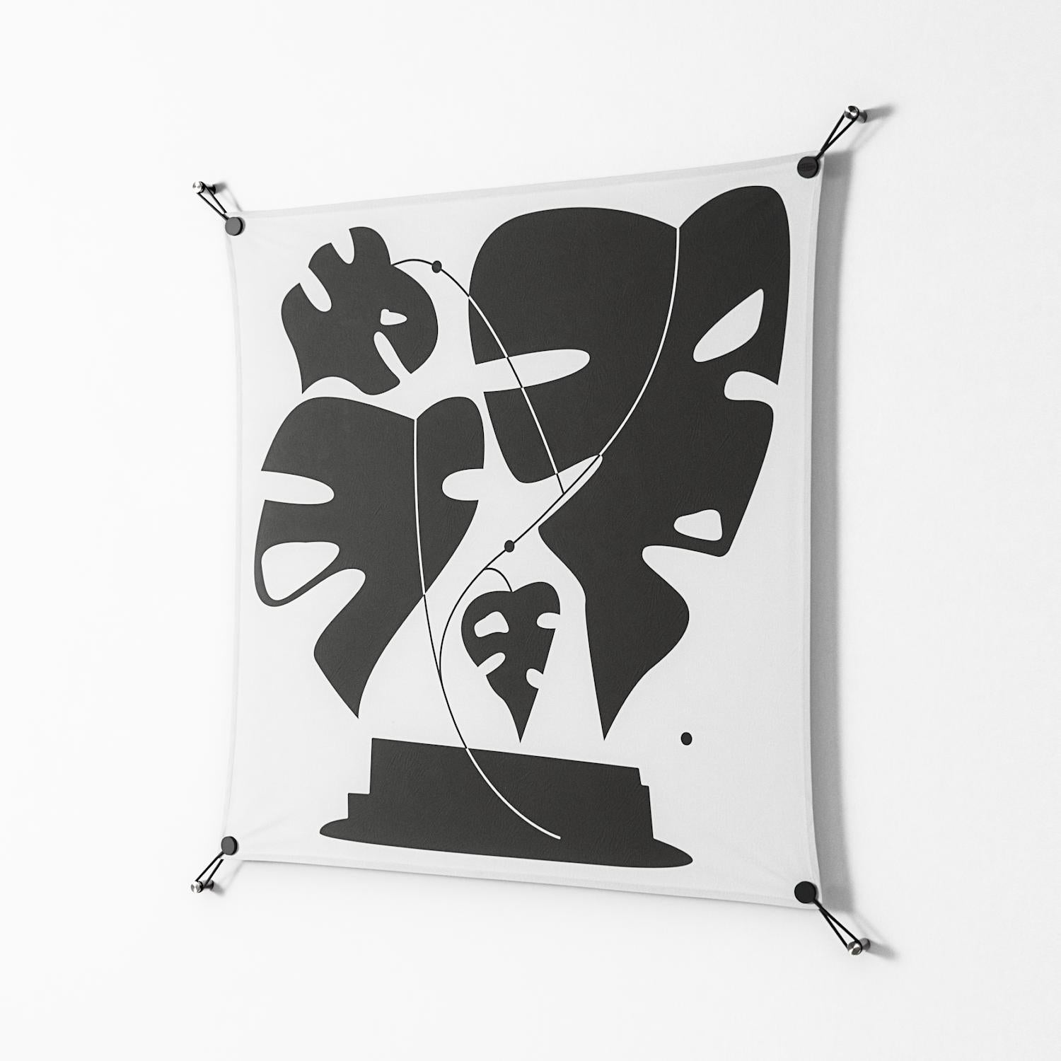 Monstera - Work On Wall - Konrad Blaszczyk - Black - 90 x 90 cm