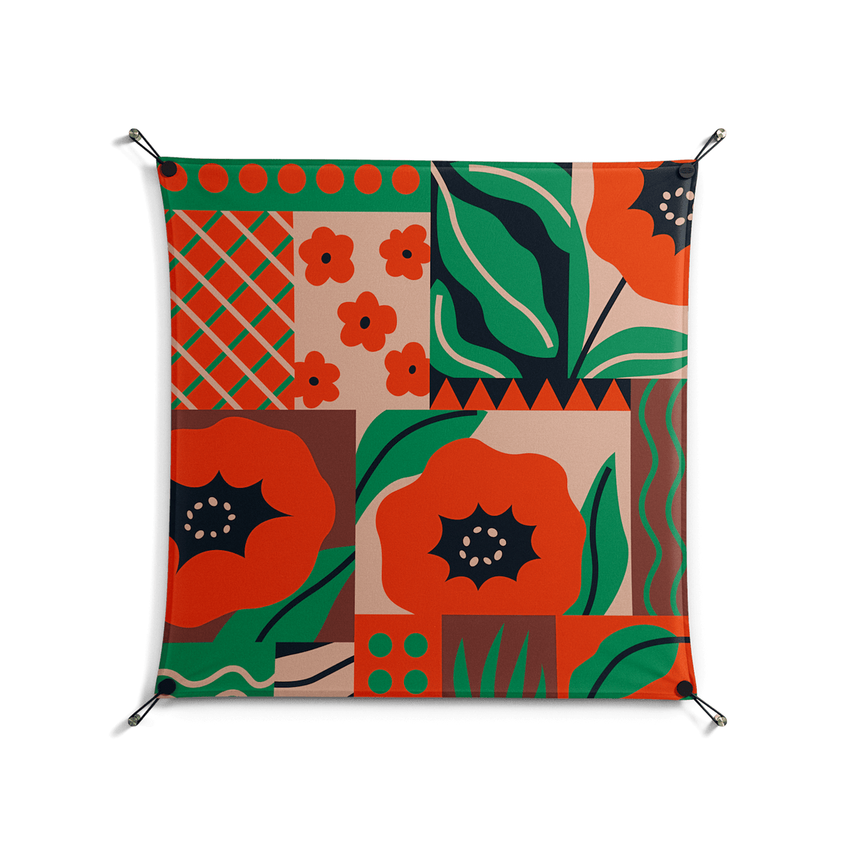 Flower B - Work On Wall - Heather Zhou - Black - 90 x 90 cm