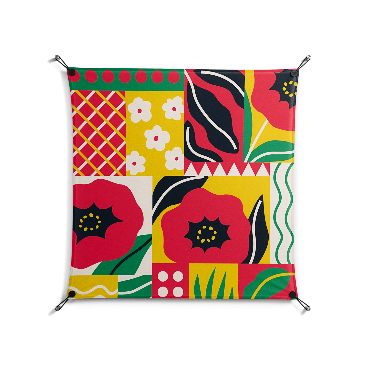 Flower C - Work On Wall - Heather Zhou - Black - 90 x 90 cm