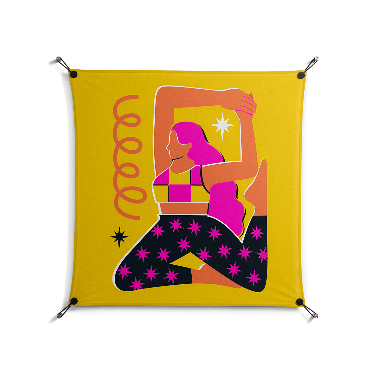 Yoga - Work on Wall - Heather Zhou - Black - 90 x 90 cm