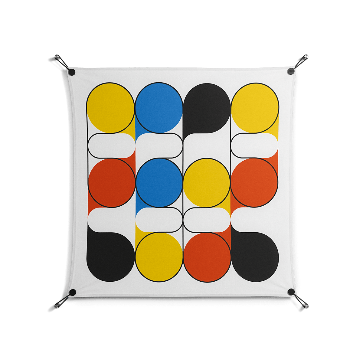Springs - Work On Wall - Vratislav Pecka - Black - 90 x 90 cm