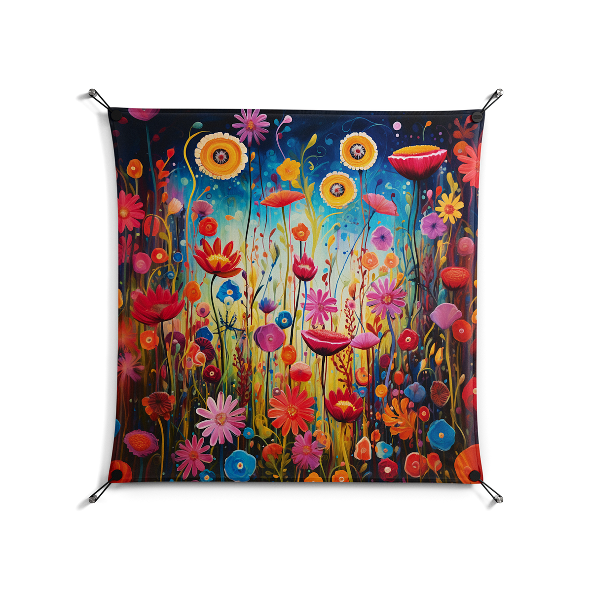 Greatful Meadow - Work On Wall - Nur Rydberg - Black - 90 x 90 cm