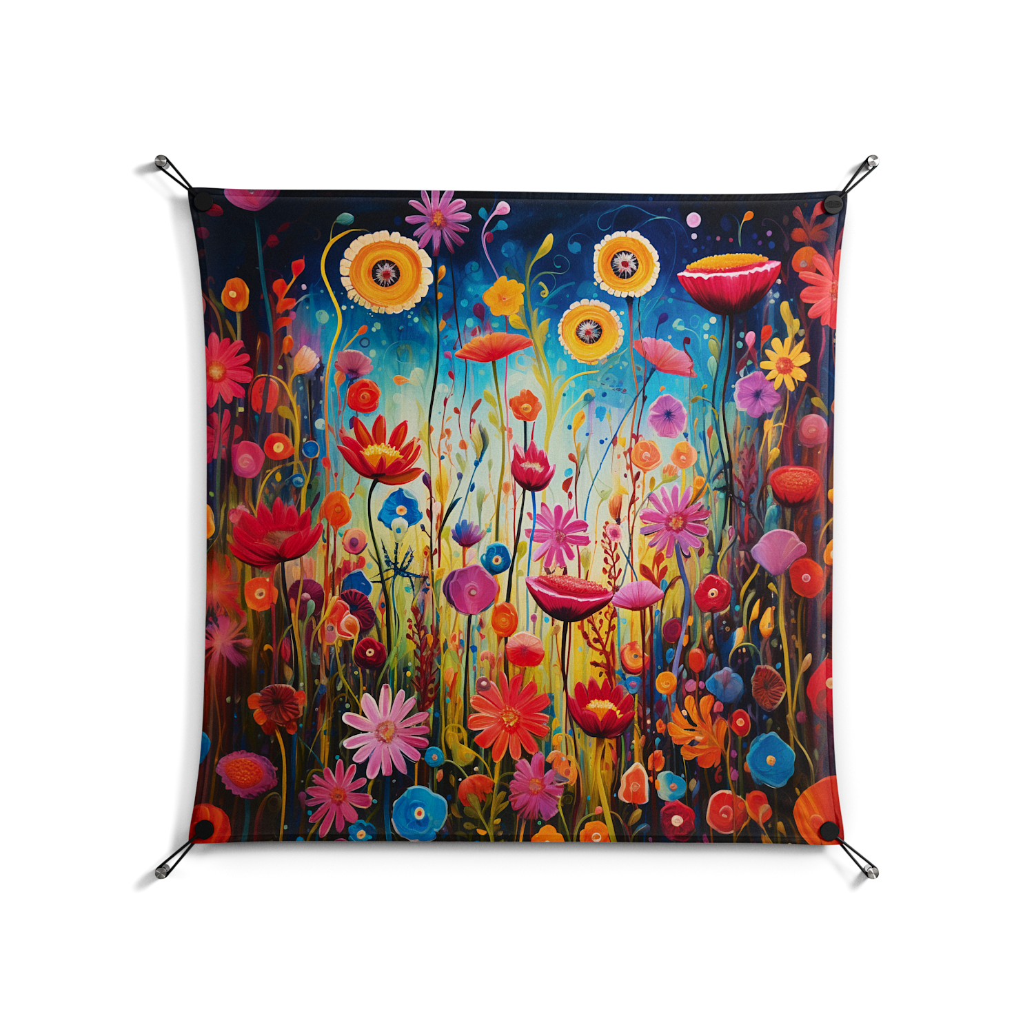 Greatful Meadow - Work On Wall - Nur Rydberg - Black - 90 x 90 cm