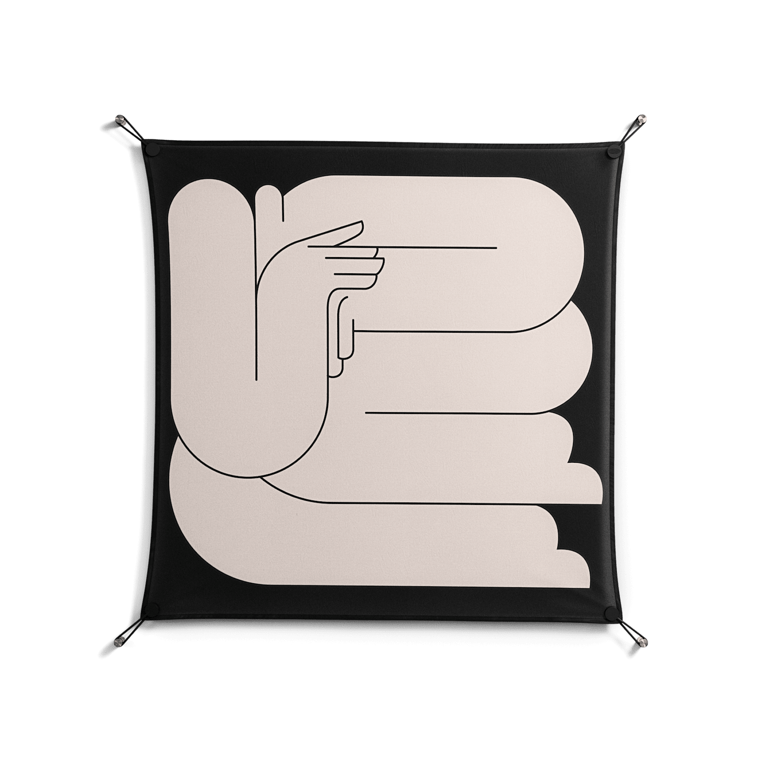 Rest 1 - Work On Wall - Andrea Devia-Nuño - Black - 90 x 90 cm