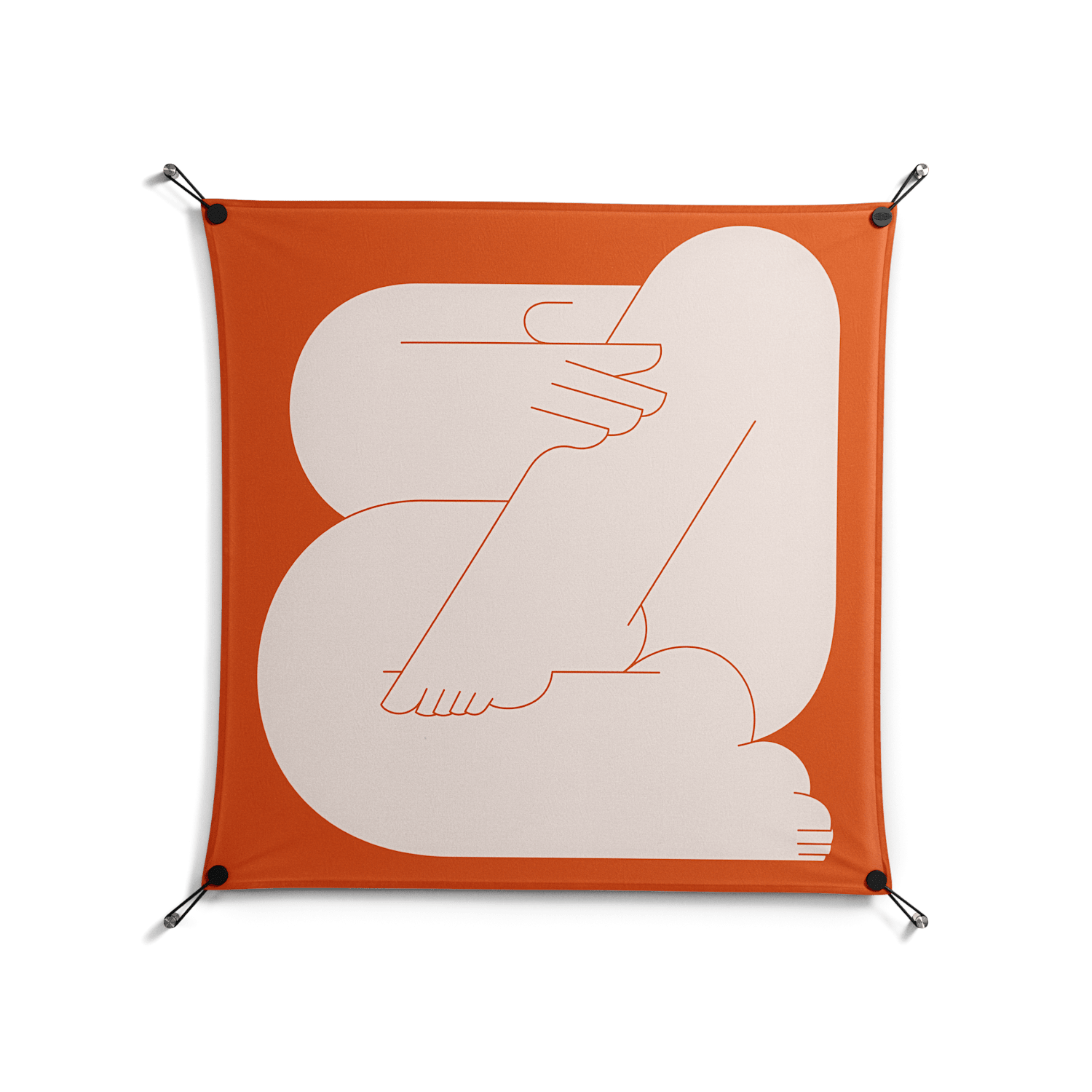 Rest 2 - Work On Wall - Andrea Devia-Nuño - Black - 90 x 90 cm