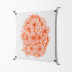 Orange Flowers 1 - Work On Wall - Katie O’Shea - Black - 90 x 90 cm