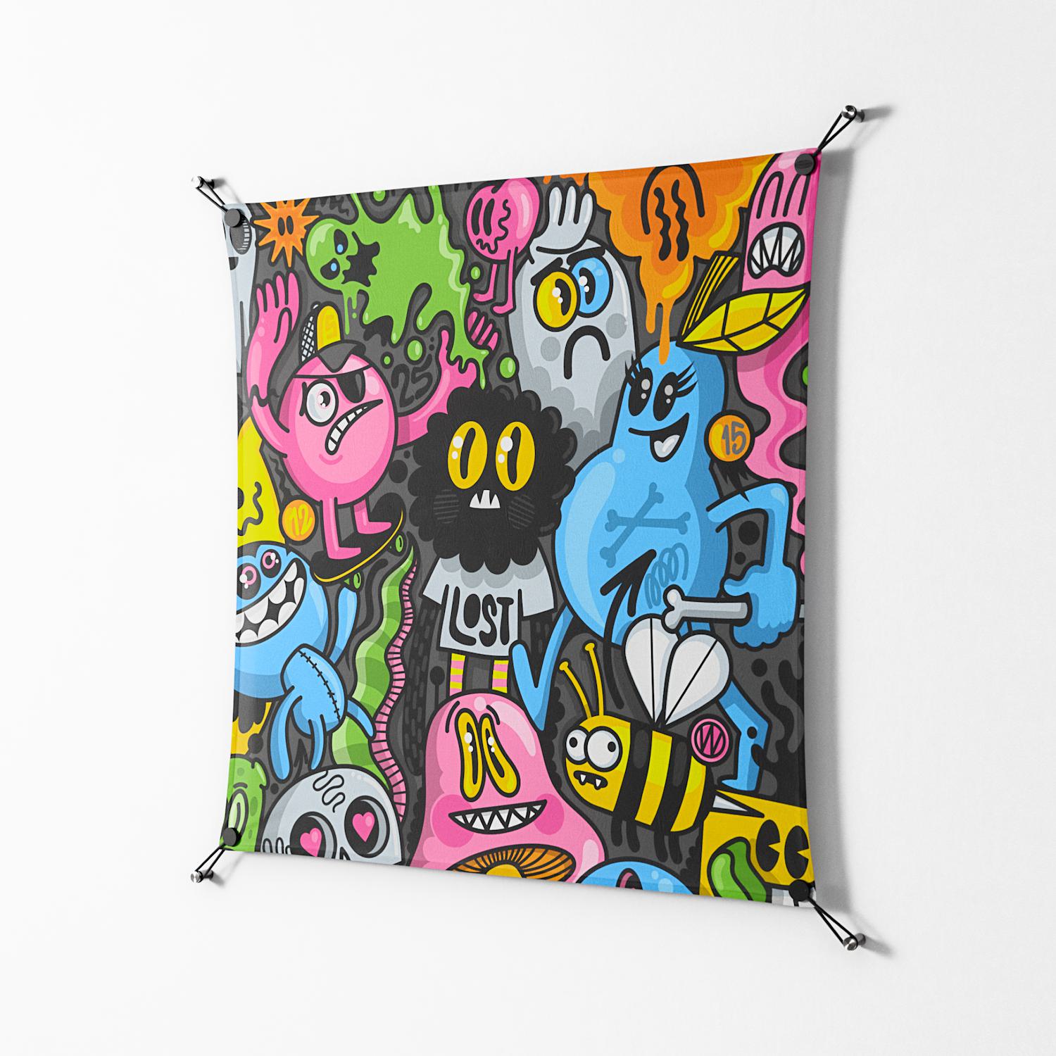 All The Good Guys - Work On Wall - Craig Watkins - Black - 90 x 90 cm