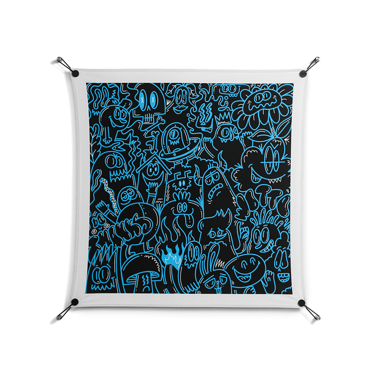 Blue Wotto - Work On Wall - Craig Watkins - Black - 90 x 90 cm