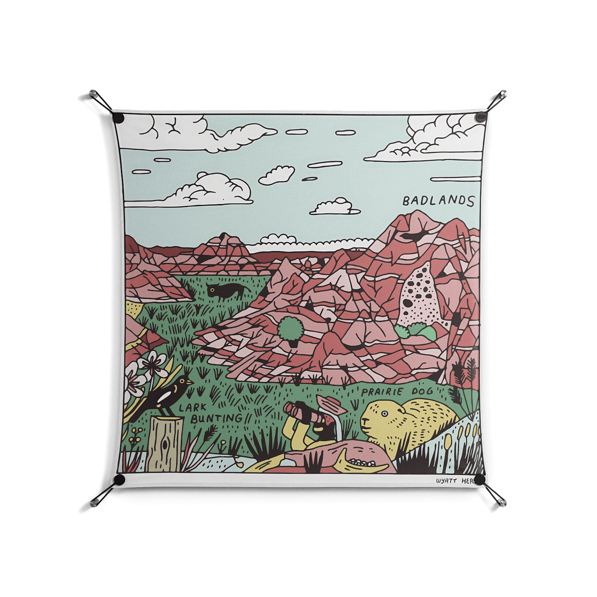 Badlands - Work On Wall - Wyatt Hersey - Black - 90 x 90 cm