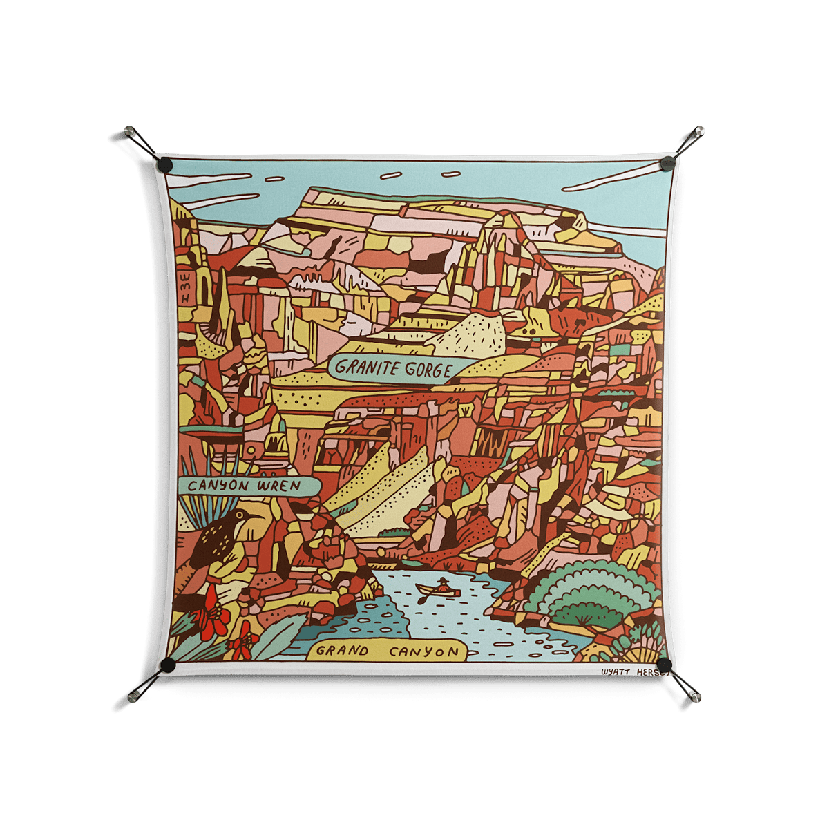 Grand Canyon - Work On Wall - Wyatt Hersey - Black - 90 x 90 cm